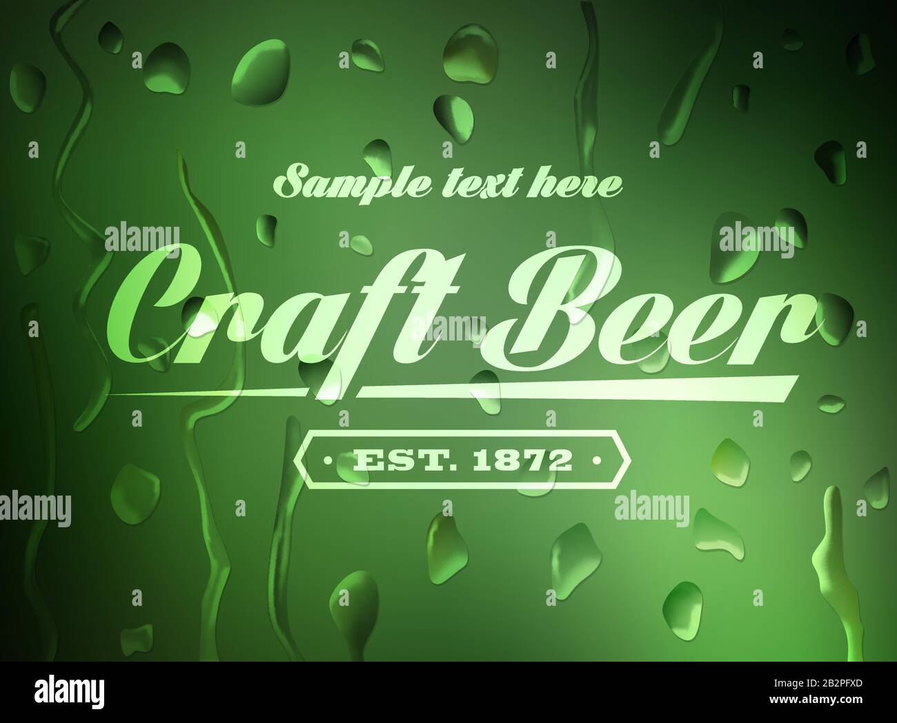 Craft Beer Sign on defocused background with water drops Stock Vector ...