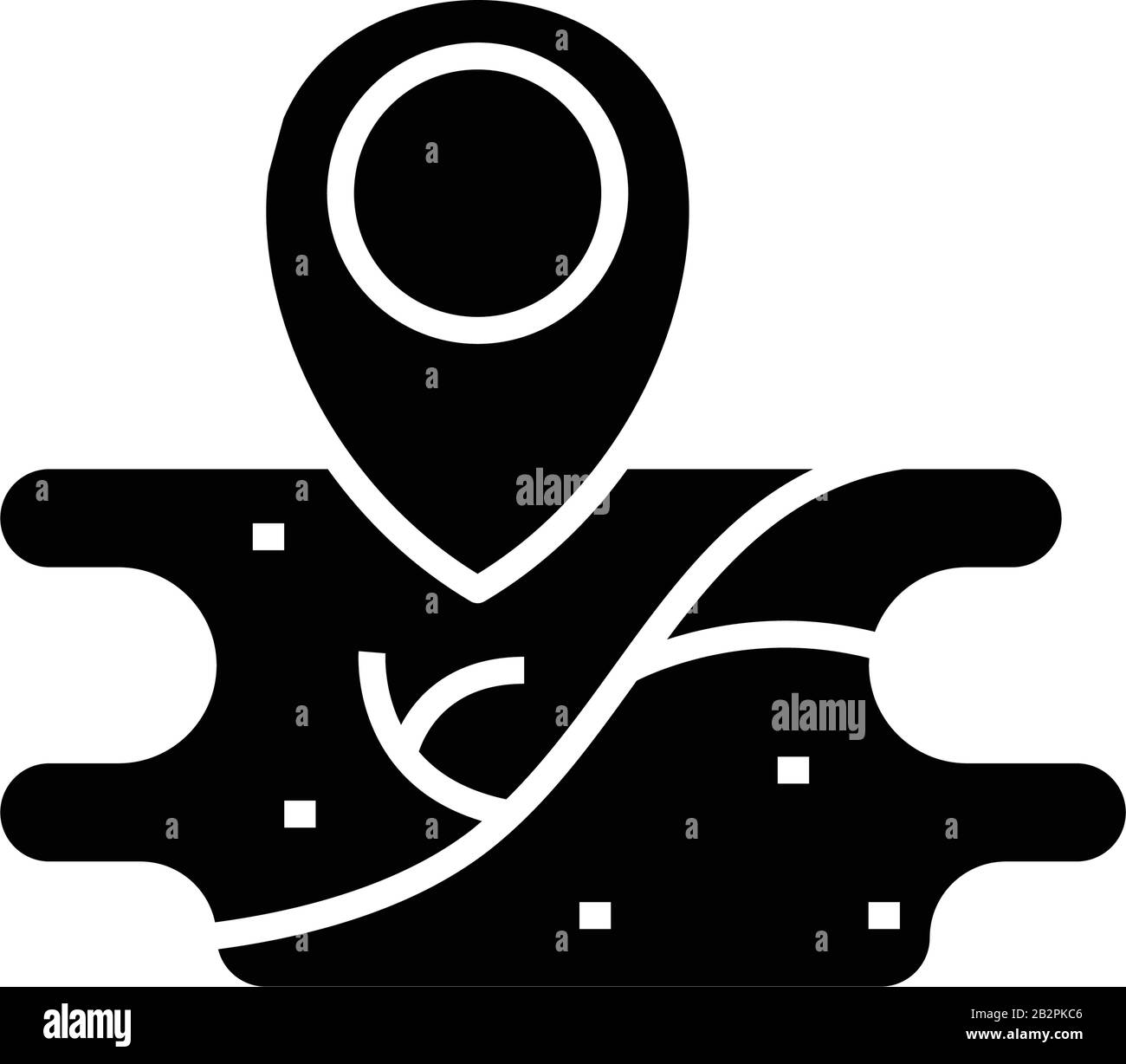 Map location black icon, concept illustration, vector flat symbol ...