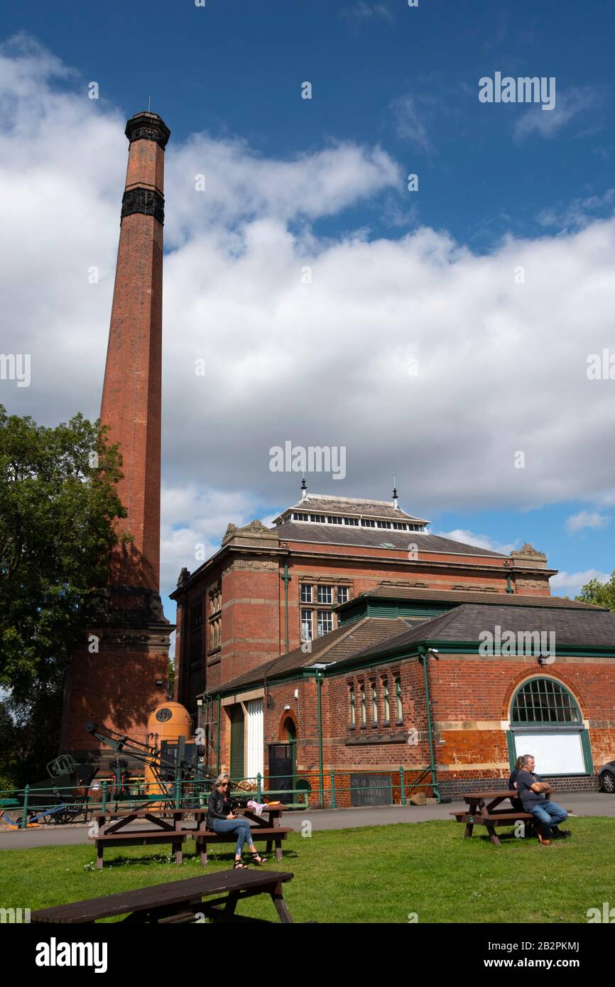 Abbey Pumping Station and chimney, a Museum of Science and Technology in Leicester, England Stock Photo
