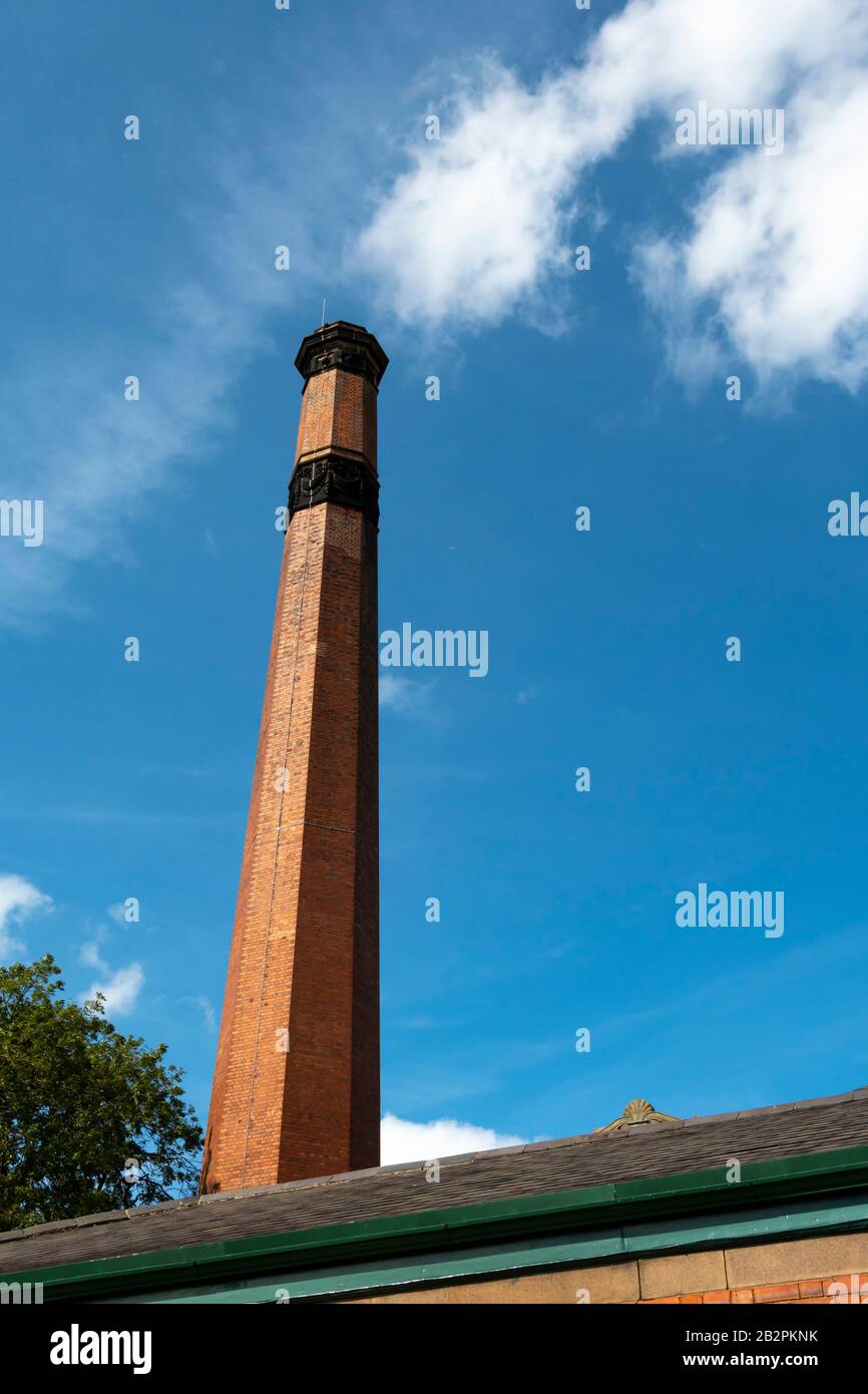Abbey Pumping Station and chimney, a Museum of Science and Technology in Leicester, England Stock Photo