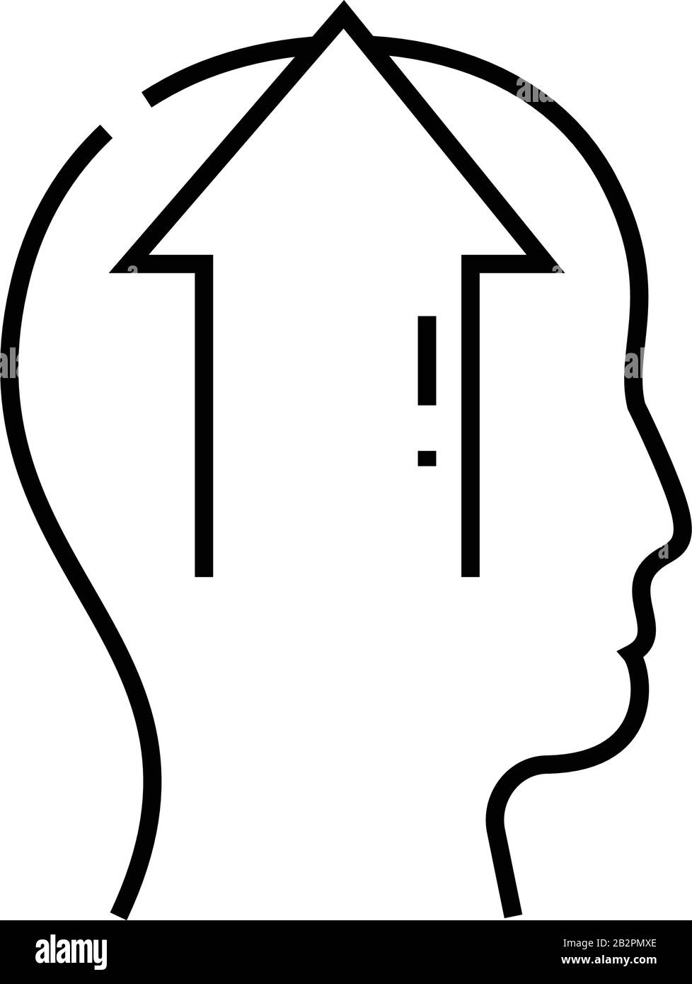 Thinking line icon, concept sign, outline vector illustration, linear ...