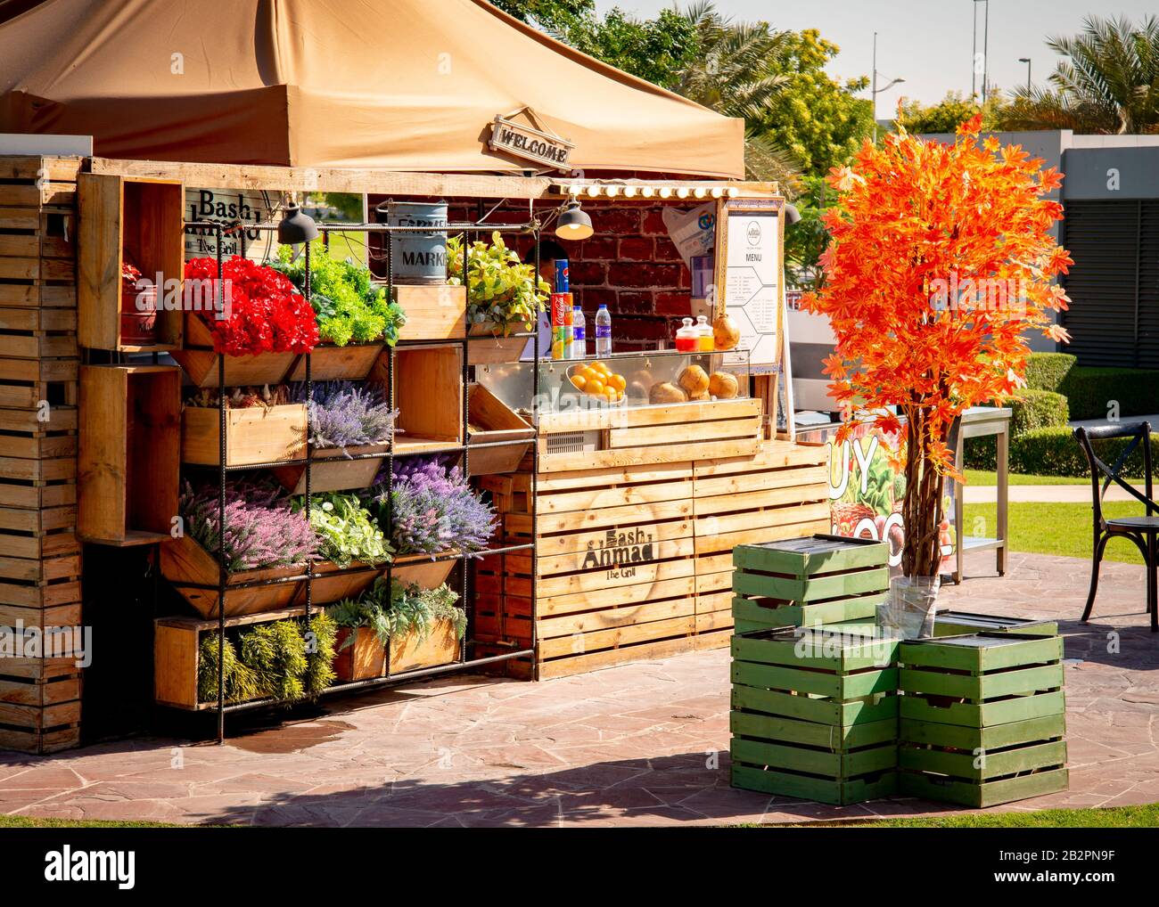 Colourful Street food vendor Stock Photo