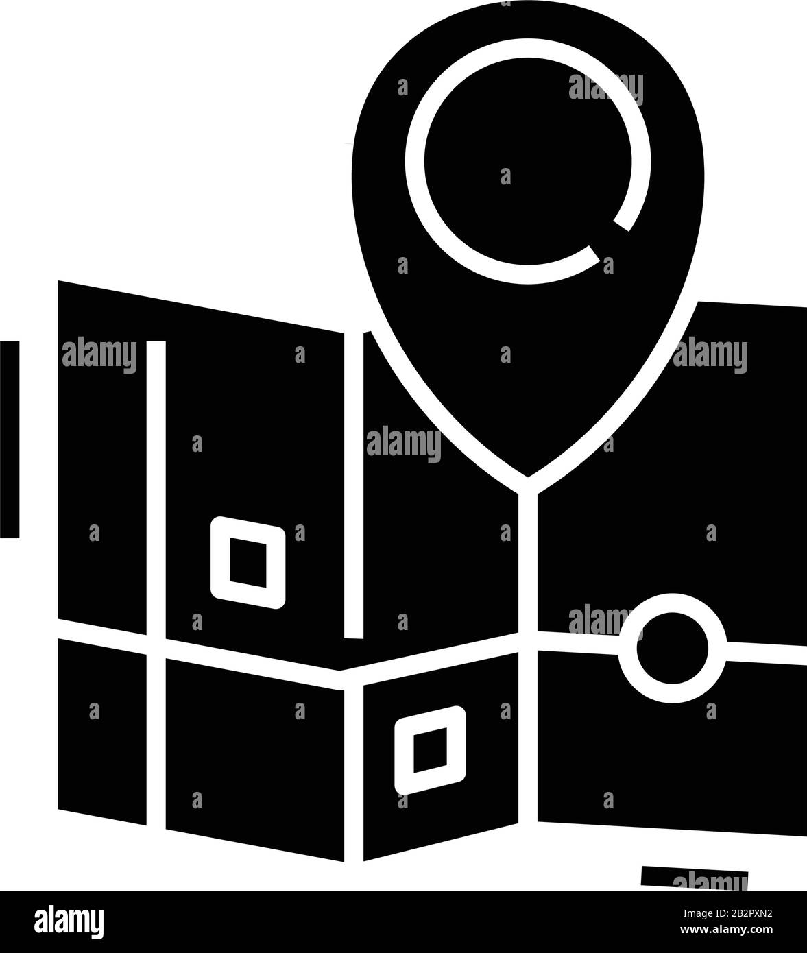 Map location black icon, concept illustration, vector flat symbol ...