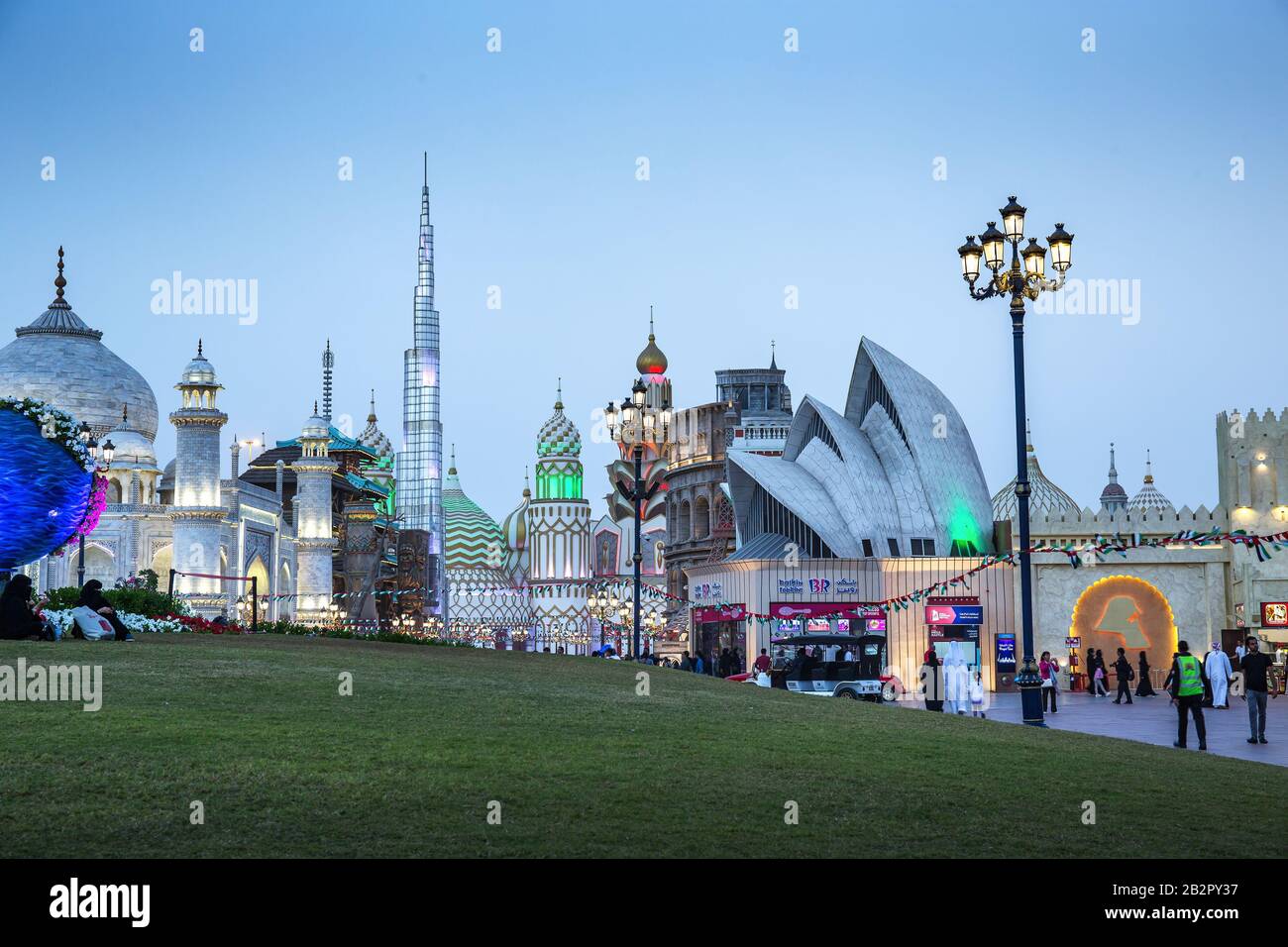 DUBAI, UAE - DECEMBER 4, 2017: General view of the park entertainment center Global Village Stock Photo