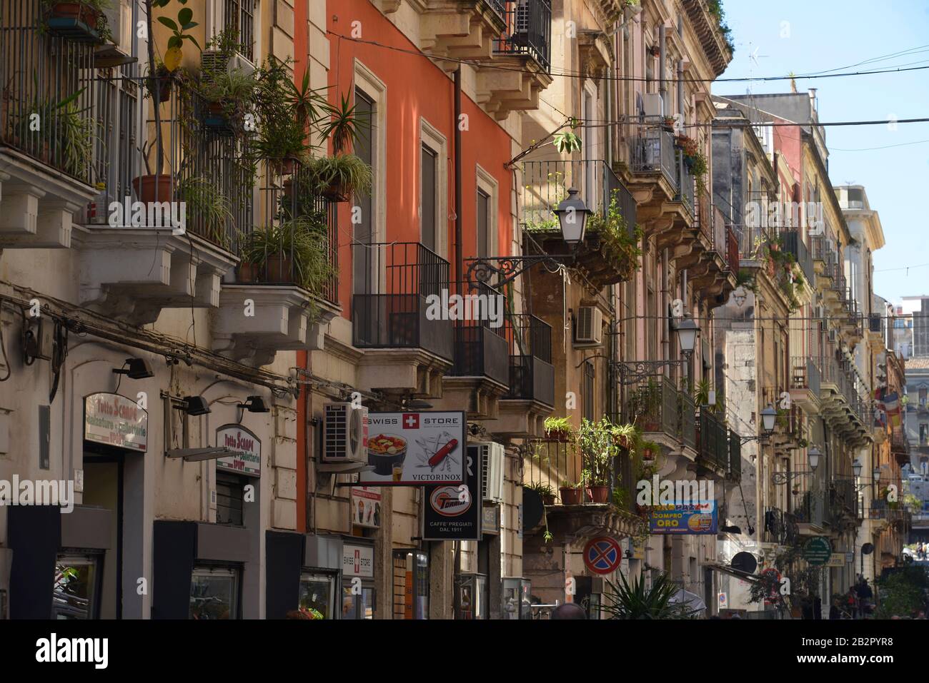 Hausfassaden, Catania, Sizilien, Italien Stock Photo