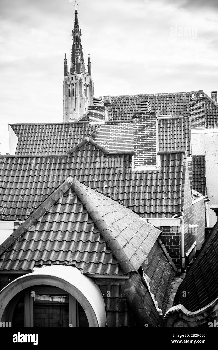 Rooftop tower Black and White Stock Photos & Images - Alamy