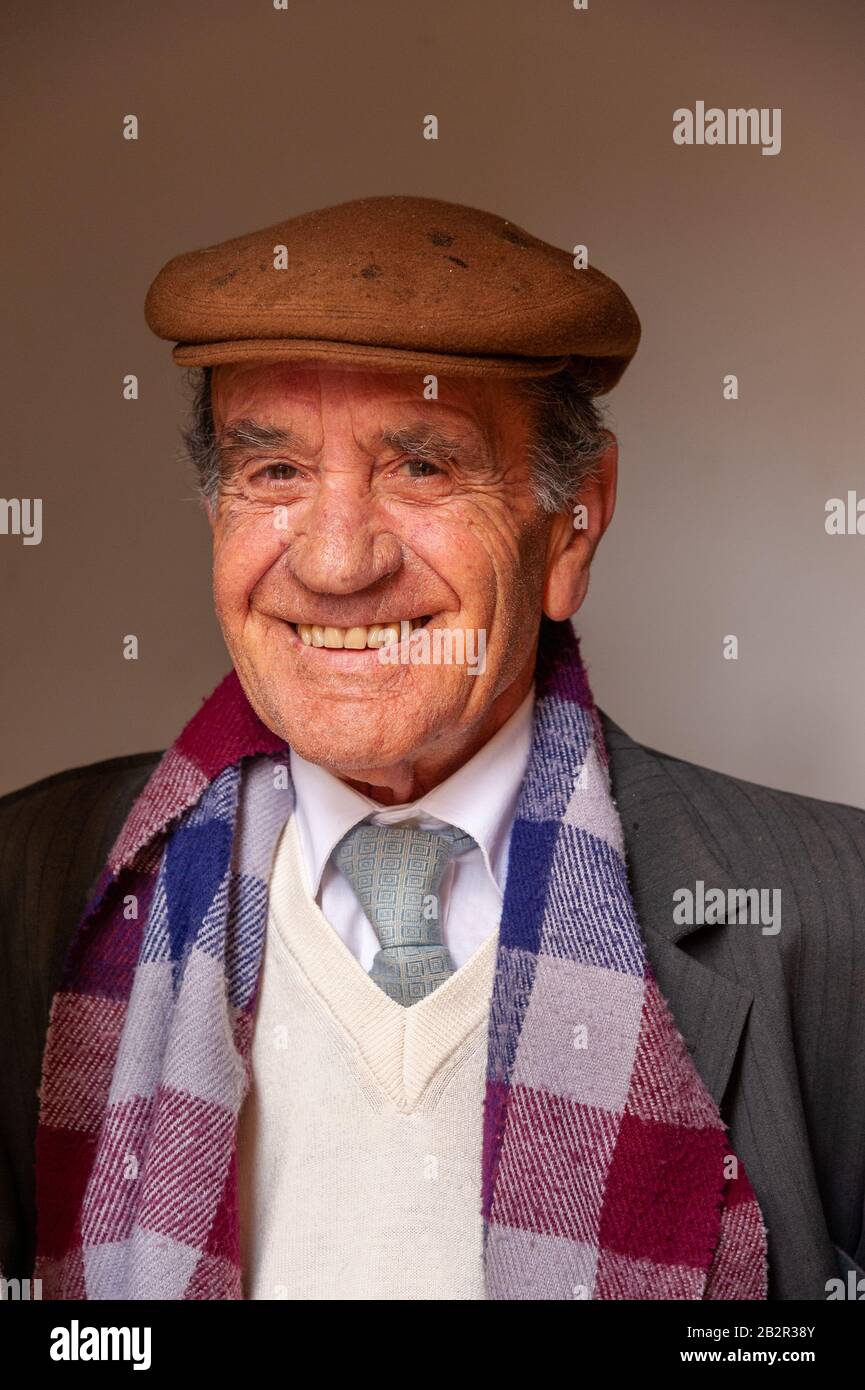 Portrait of smiling elderly man, Sassari, Sardinia, Italy Stock Photo