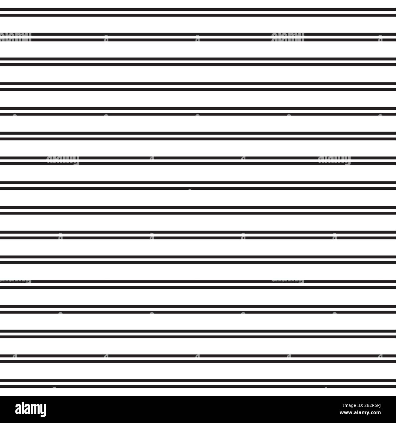 Simple modern abstract background. Horizontal stripes pattern. Seamless pattern of black and white colors of small repetitive strips. Linear monochrom Stock Vector