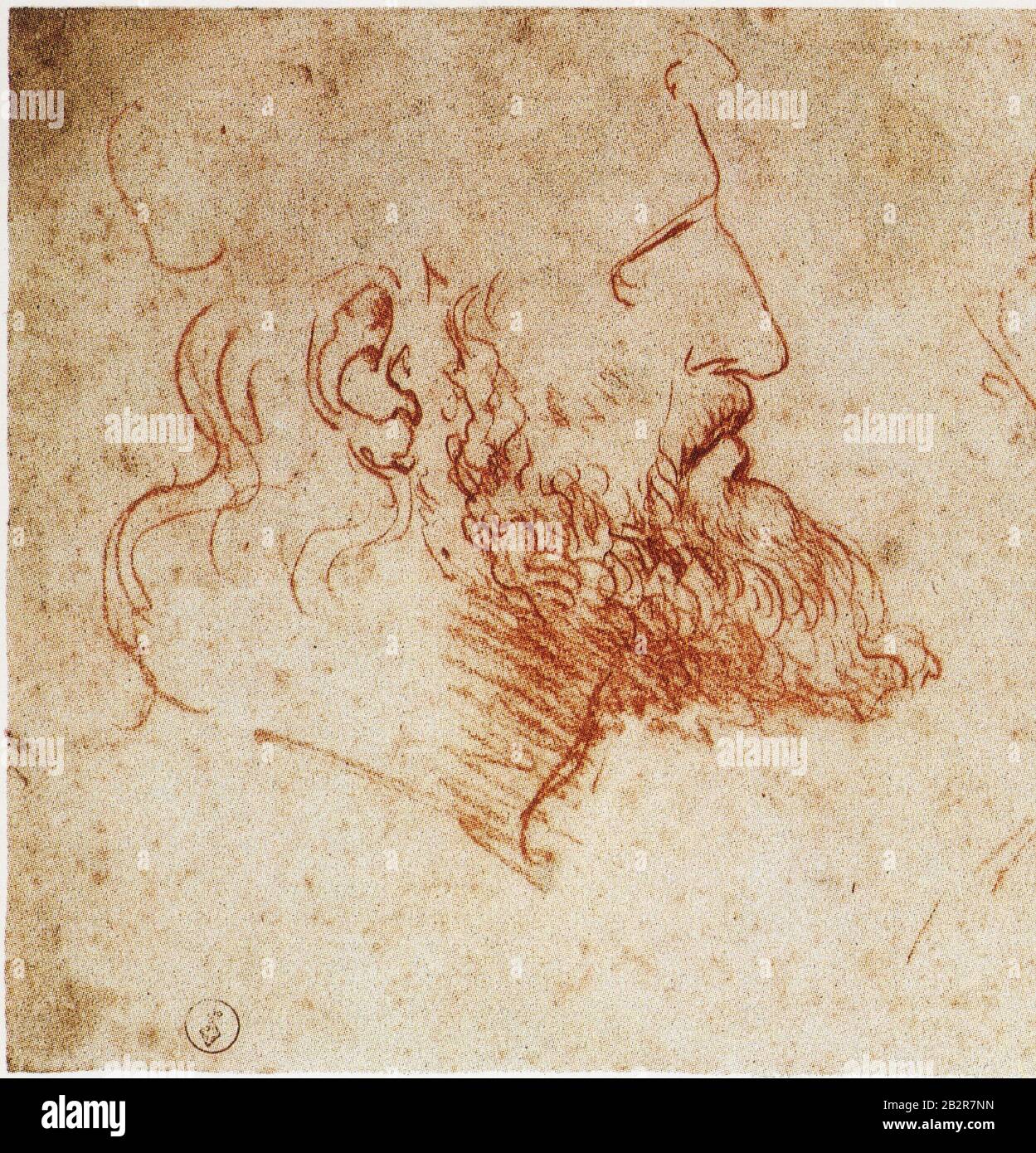 Leonardo da Vinci. Presumed to be  a portrait of Cesare Borgia Stock Photo