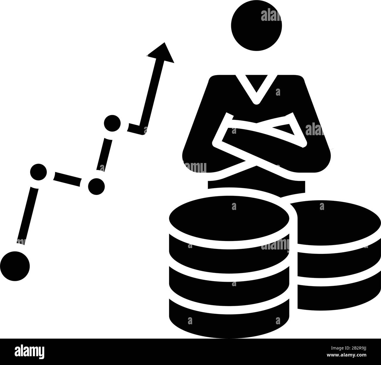 Personal growth black icon, concept illustration, vector flat symbol ...