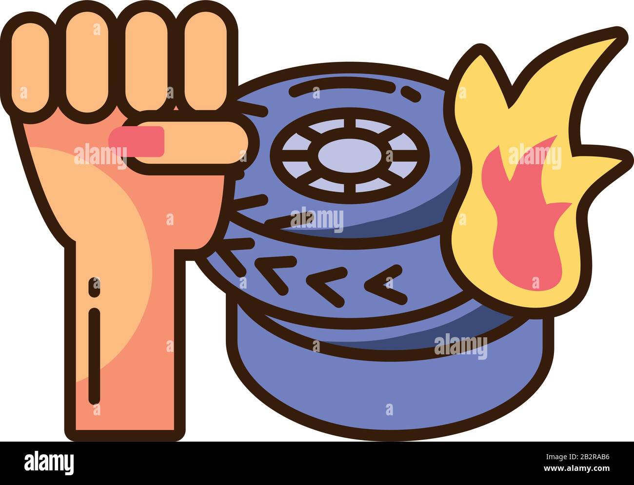 clenched fist held in protest on white background vector illustration ...
