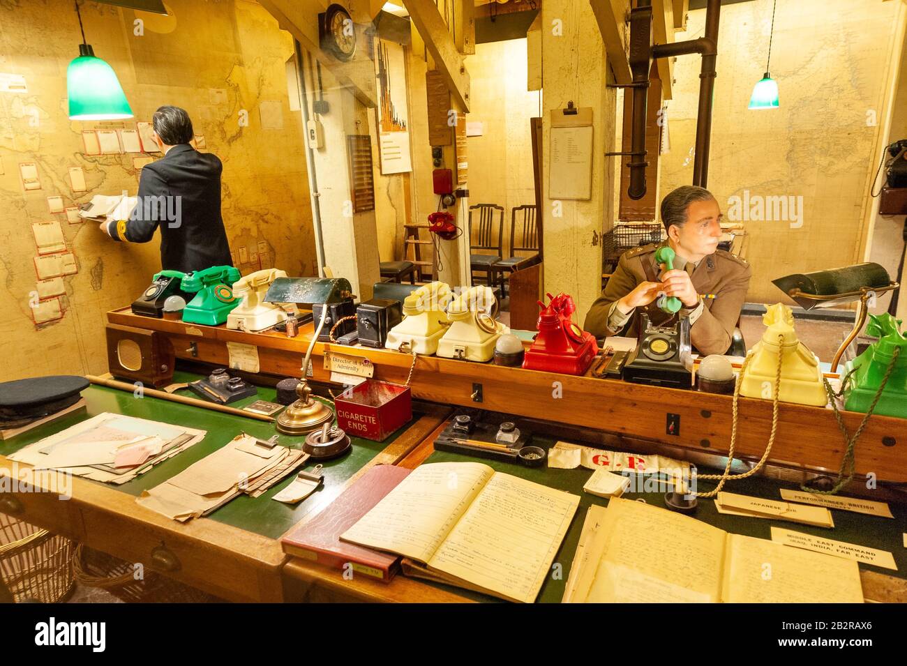 The Map Room in the Churchill War Rooms museum, London, UK Stock Photo
