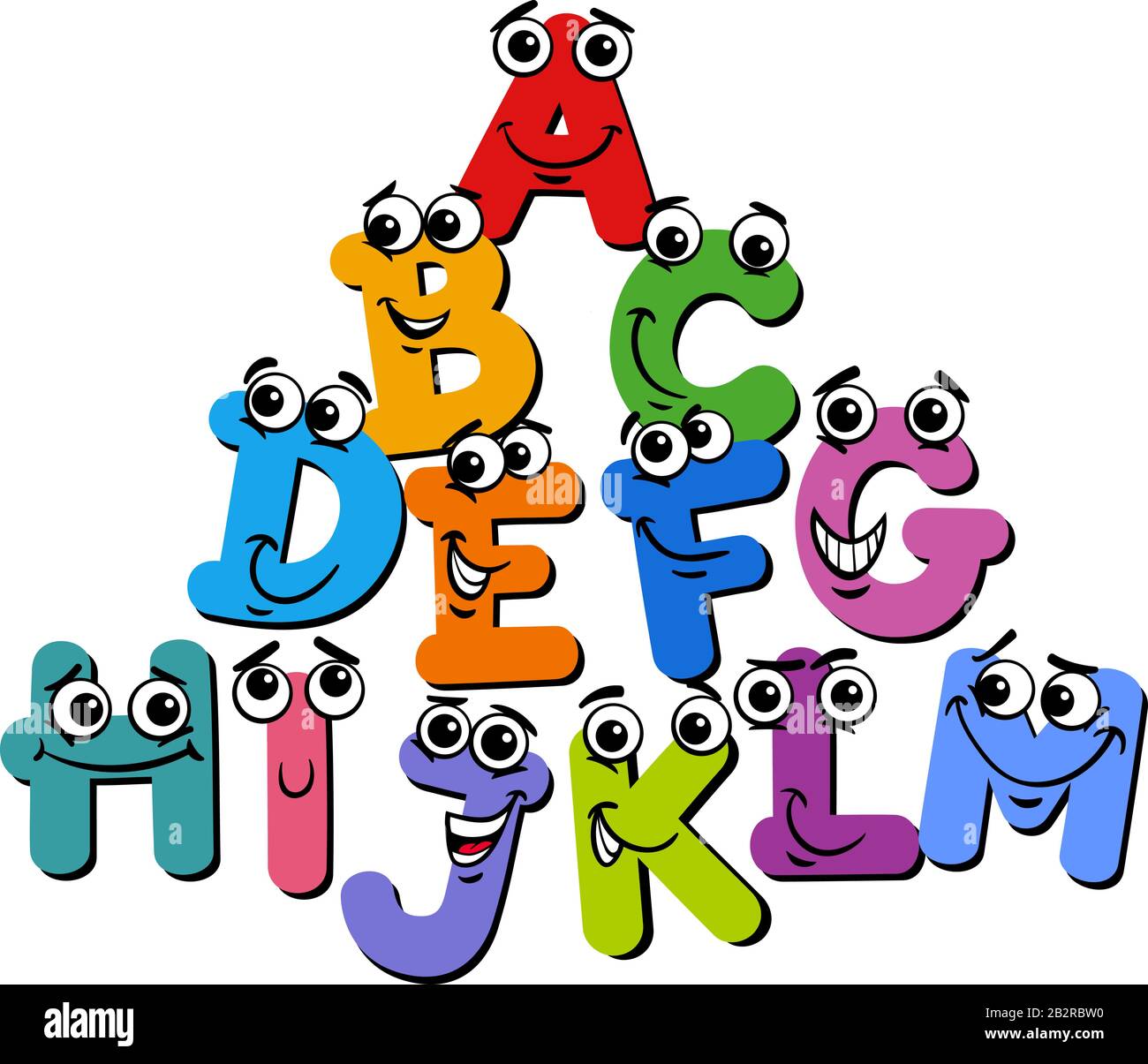 Cartoon Illustration Of Funny Capital Letter Characters Alphabet Group