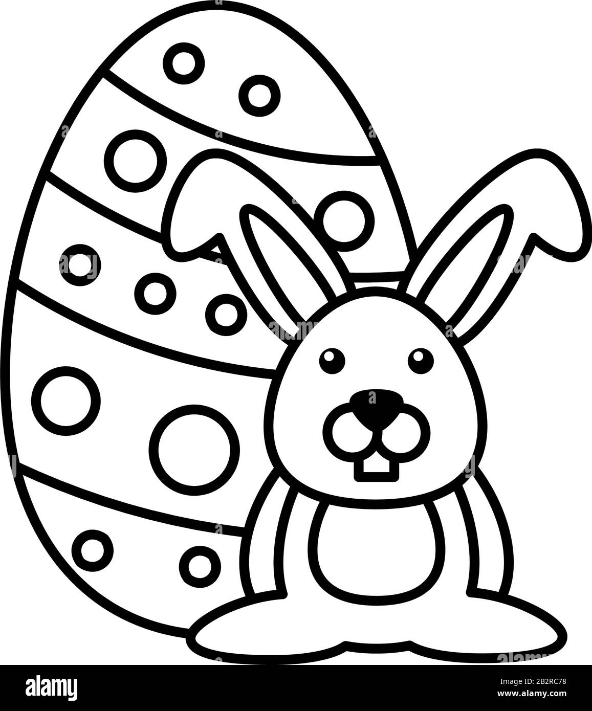 easter rabbit with eggs on white background vector illustration design Stock Vector