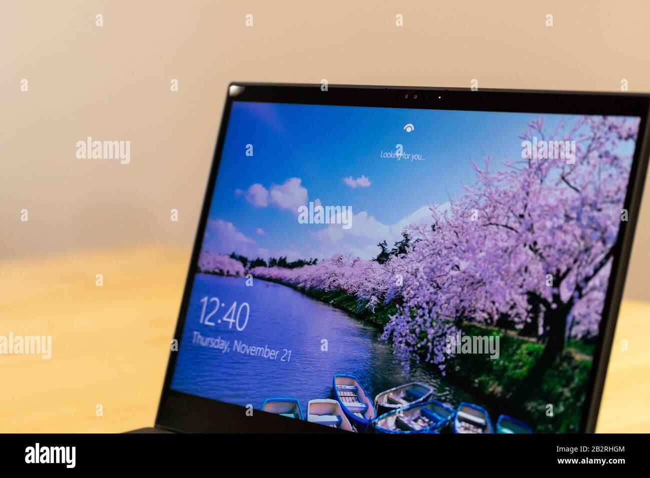 Windows lockscreen secured with Windows Hello facial recognition