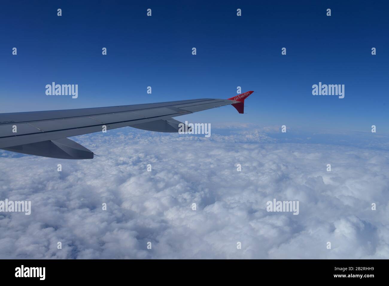 Fluegel, Flugzeug, Wolken Stock Photo