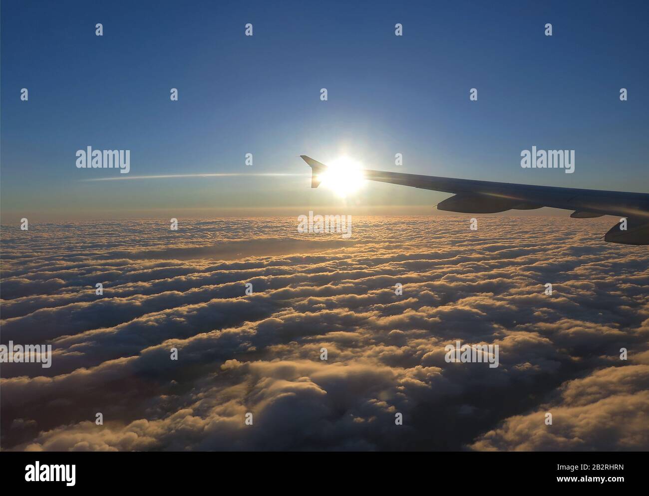 Fluegel, Flugzeug, Wolken Stock Photo