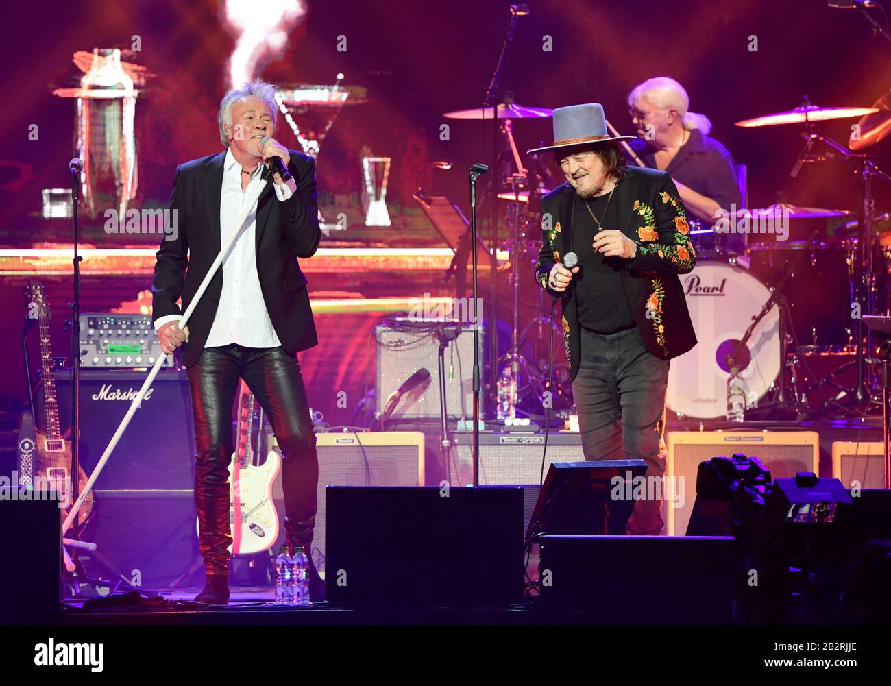 Paul Young (left) and Zucchero on stage during the Music For The