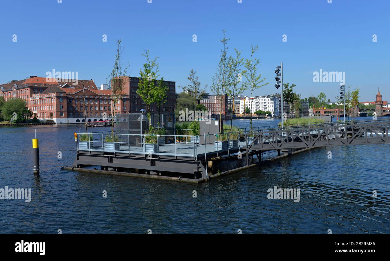 Luritec Abwasserbecken, Stralauer Allee, Friedrichshain, Berlin, Deutschland Stock Photo