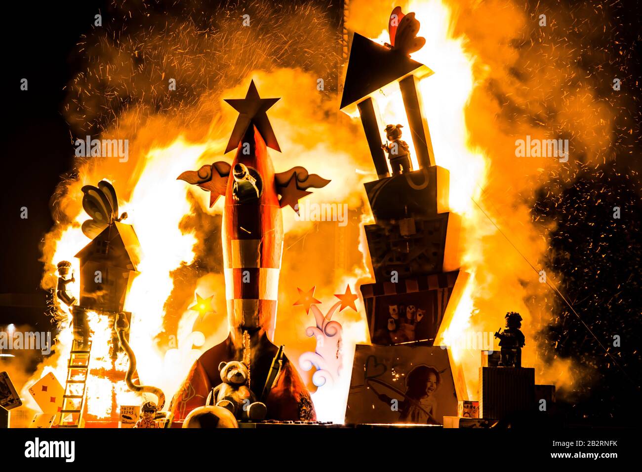 Montreal Canada August 10 2019 Impressive Lego Statue Burning In Falla Festival In Tohu Of Montreal Stock Photo Alamy