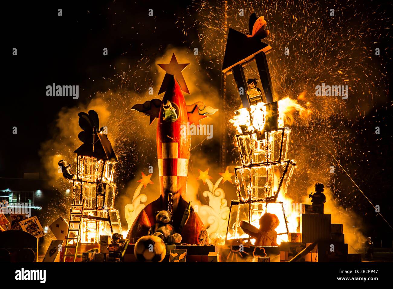 Montreal, Canada - August 10 2019: Impressive Lego Statue burning in Falla  Festival in Tohu of Montreal Stock Photo - Alamy