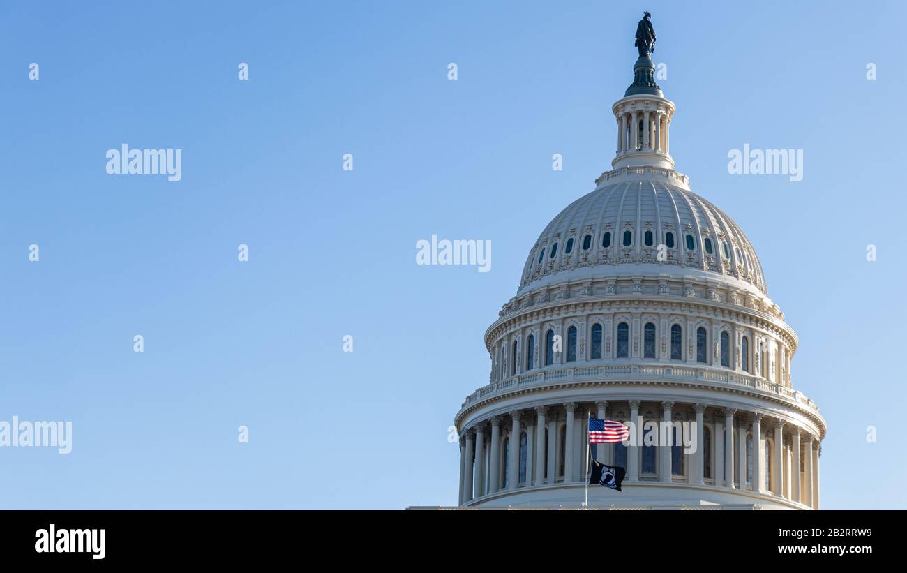 United States Capitol Dome on clear day in Washington, D.C. Stock Photo