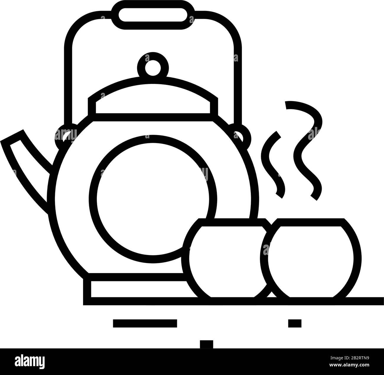 Tea ceremony line icon, concept sign, outline vector illustration