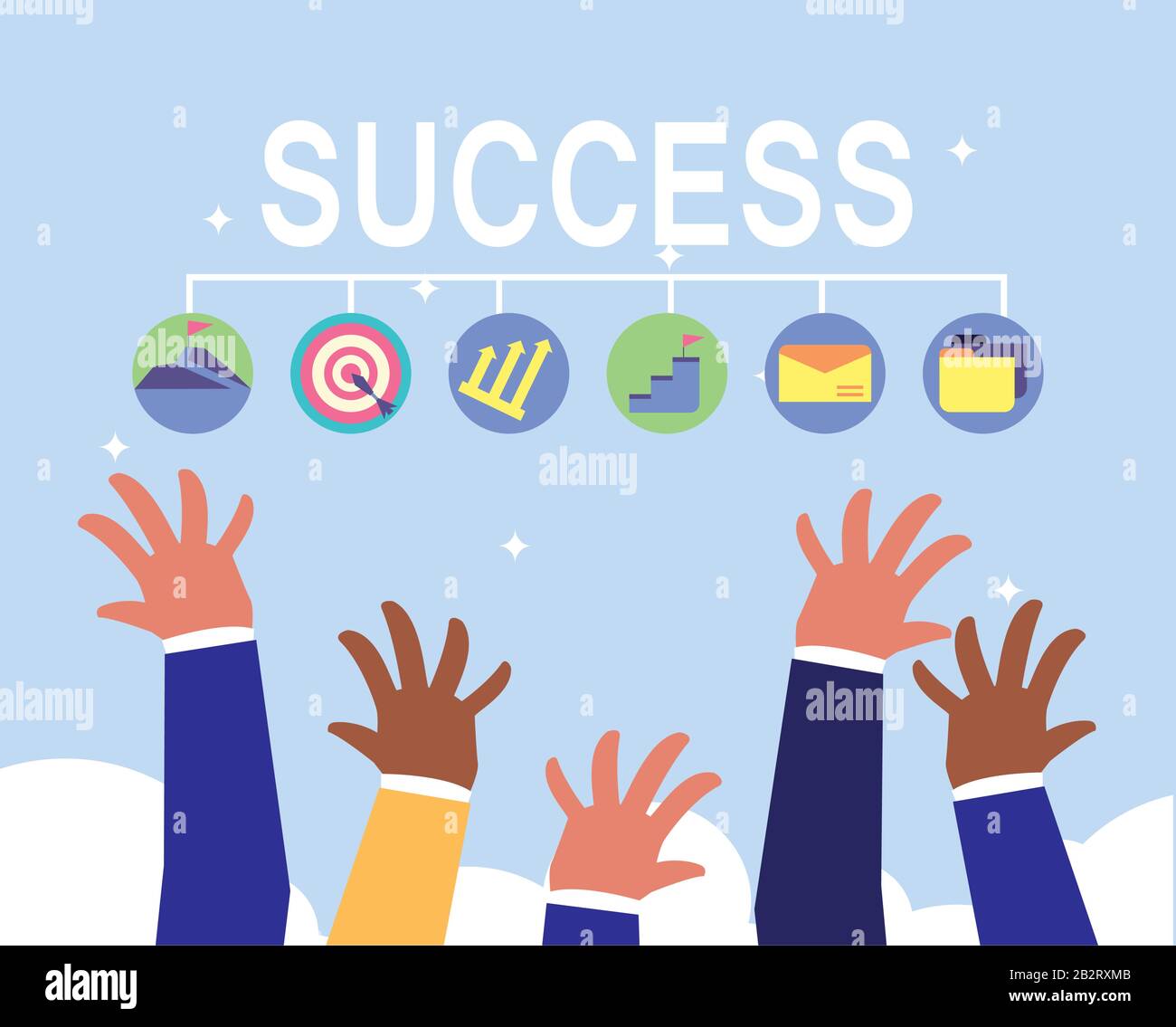 set of icons success of business vector illustration design Stock ...