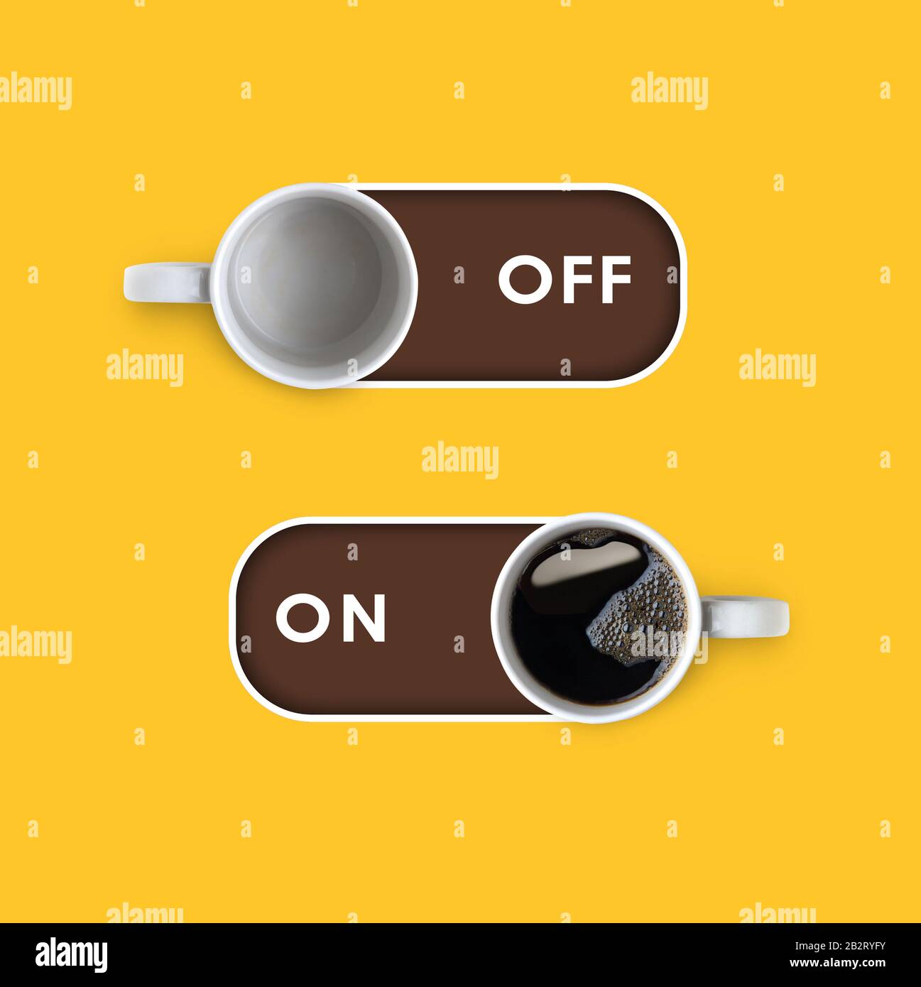 Off on button coffee concept Stock Photo