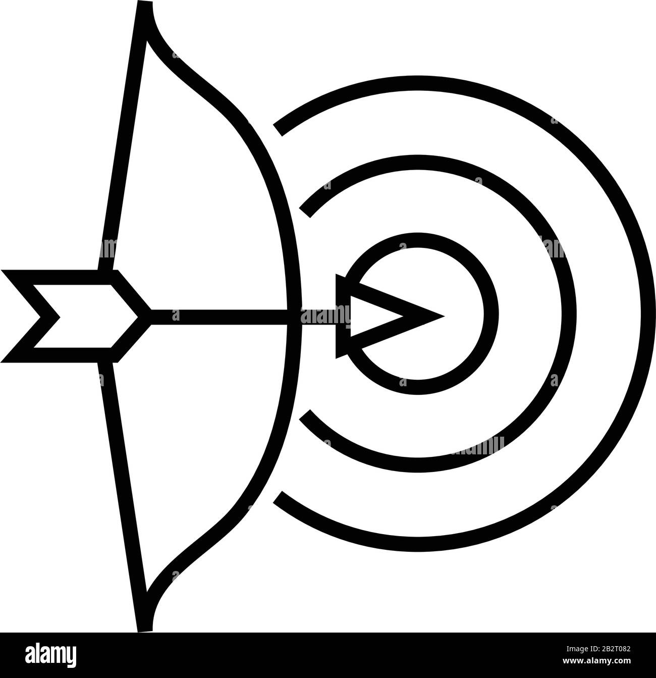 Targeting line icon, concept sign, outline vector illustration, linear ...