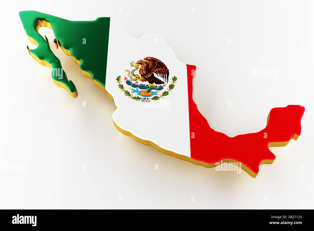 Flag Map Of Mexico Mexico Flag Map. Country Outline With National Flag Stock Photo - Alamy