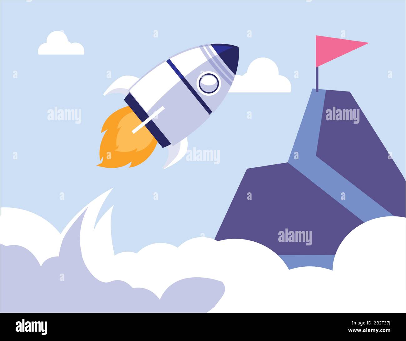 flying rocket, success of business vector illustration design Stock ...