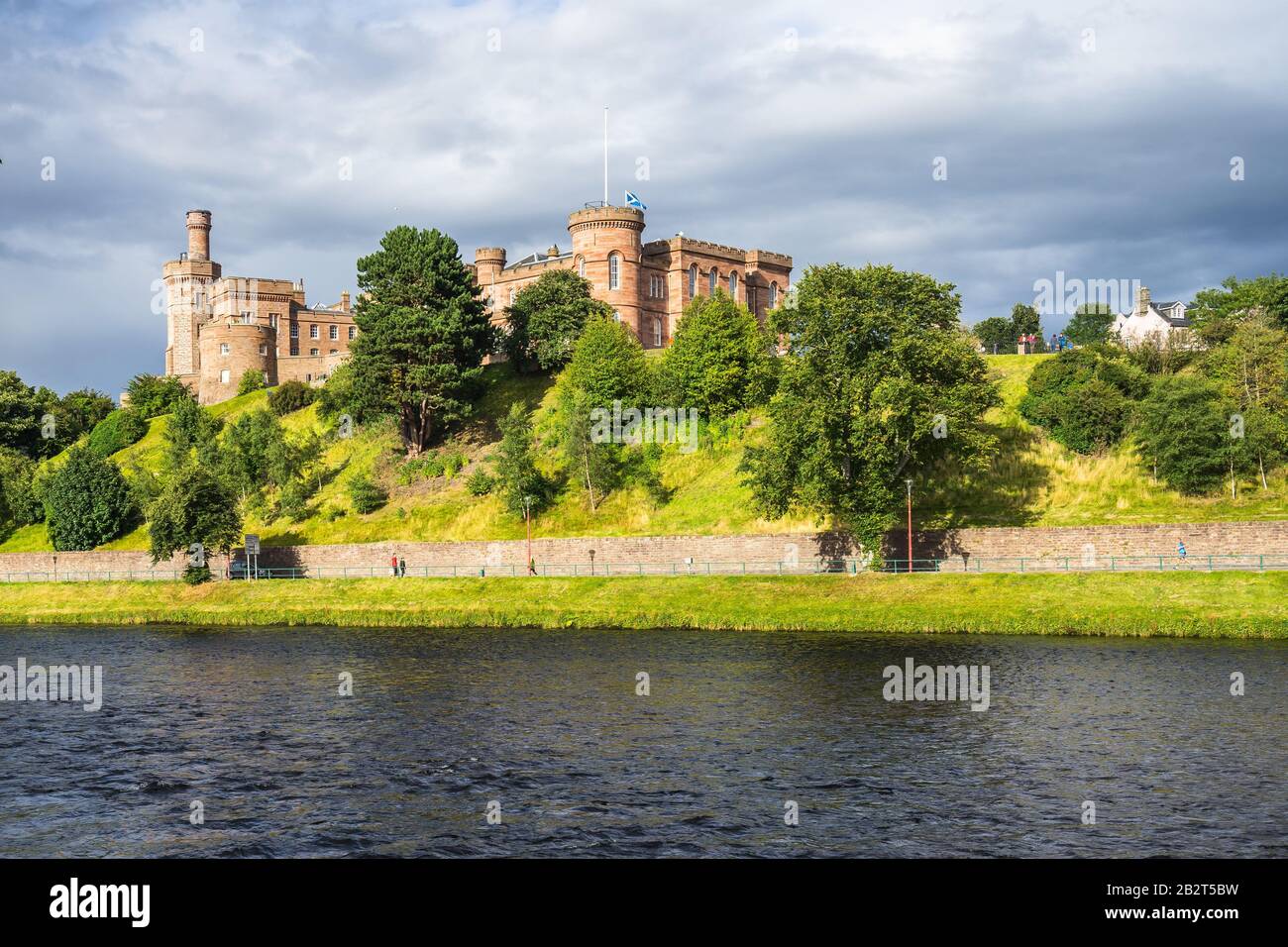 Beautiful shot of the famous Inverness Castle and Ness River in Scotland Stock Photo