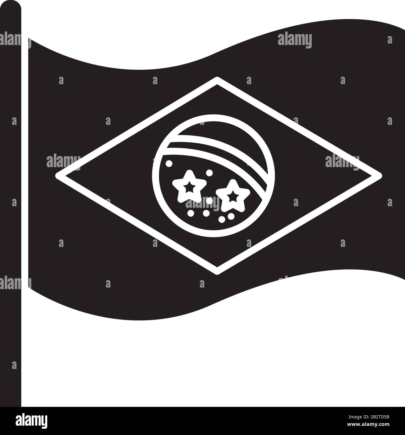 Flag Of Brazil Black Glyph Icon State Symbol Constellation Over Rio De Janeiro South American Country Independence Silhouette Symbol On White Stock Vector Image Art Alamy