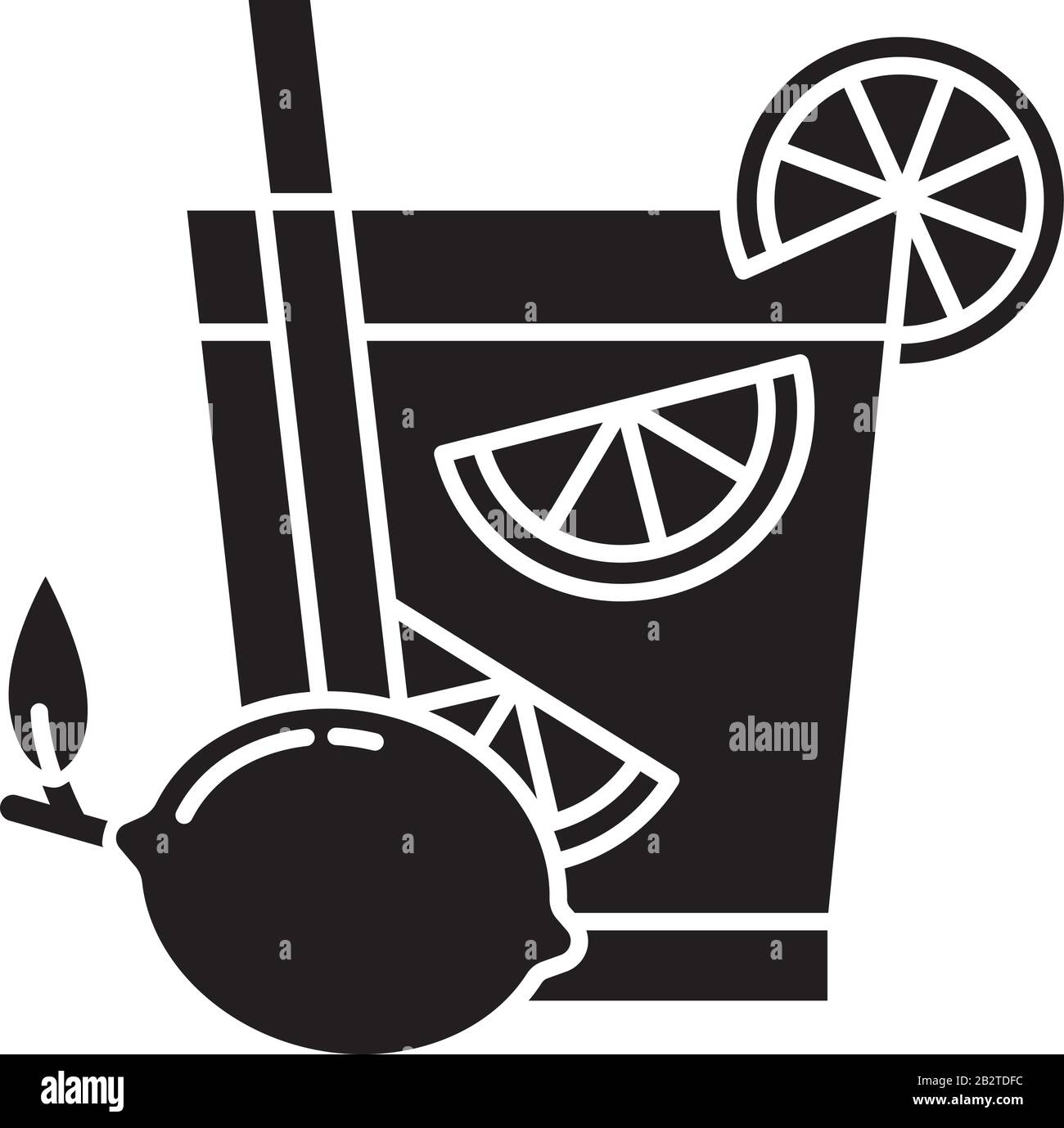 Caipirinha black glyph icon. Brazilian cocktail. Alcoholic beverage ...