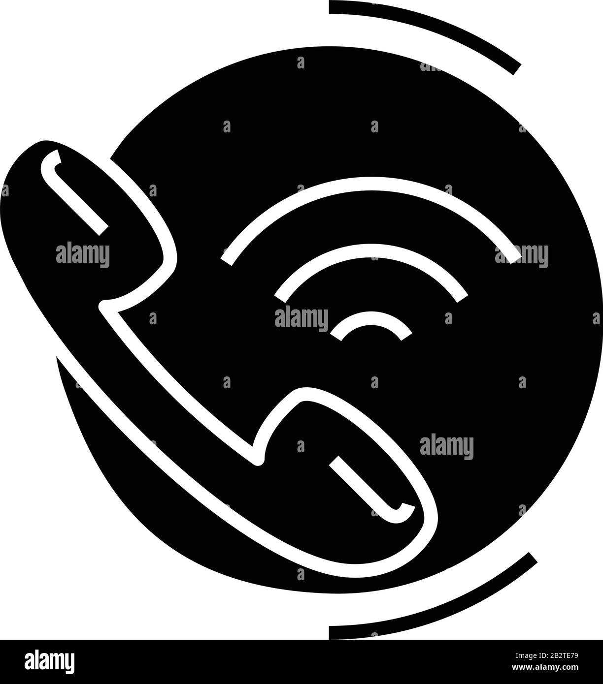 Phone noise black icon, concept illustration, vector flat symbol, glyph sign. Stock Vector