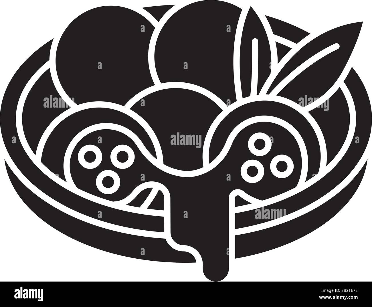 Cheese bread black glyph icon. Arancini. Pão de queijo. Brazilian