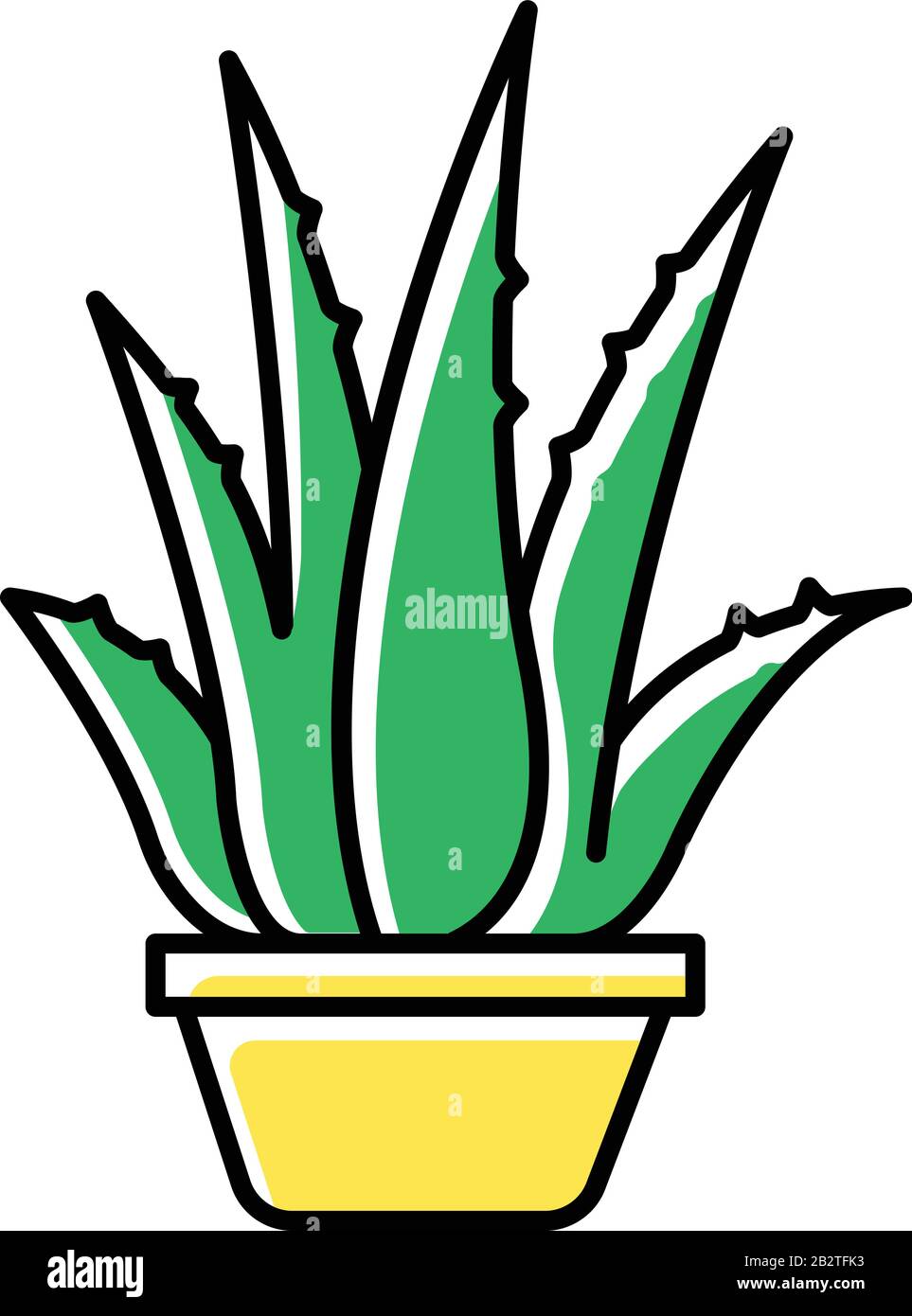 Houseplant green color icon. Potted aloe vera. Cactus sprouts and succulent  leaves. Growing medicinal herb. Decorative plant. Evergreen flora Stock  Vector Image & Art - Alamy