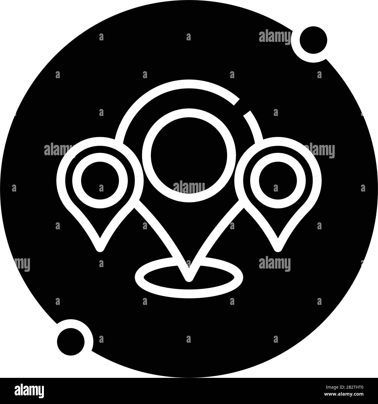Map location black icon, concept illustration, vector flat symbol ...