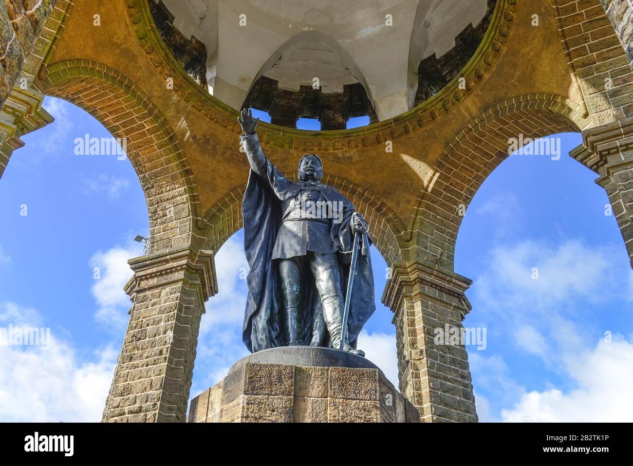 Kaiser Wilhelm Memorial, Porta Westfalica, Minden-Luebbecke District, North Rhine-Westphalia, Germany Stock Photo