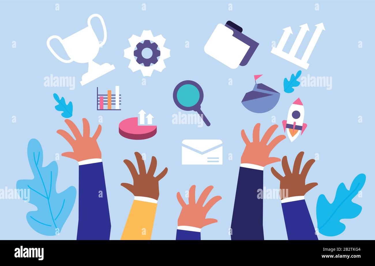 set of icons success of business vector illustration design Stock ...
