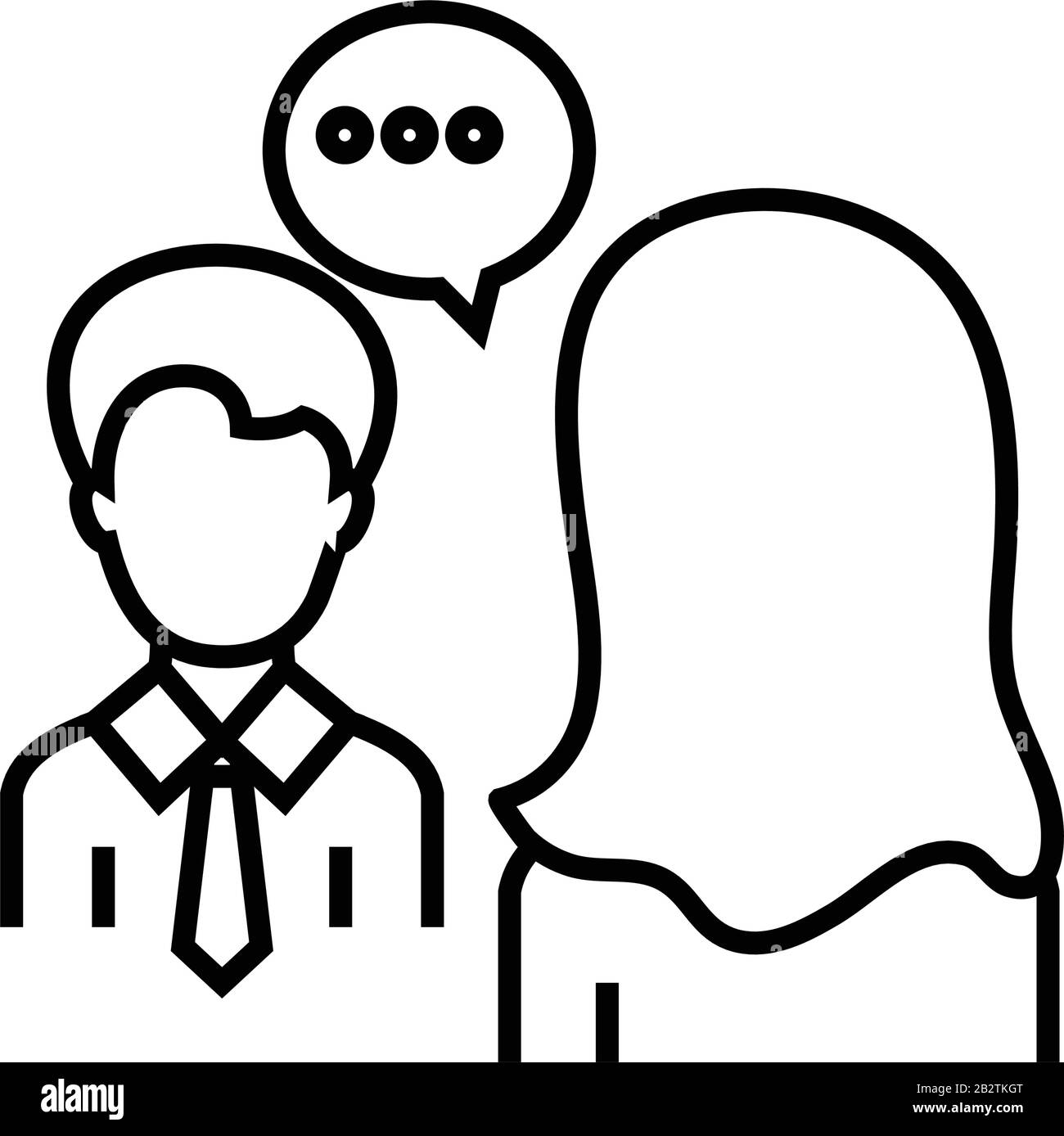 Talking people line icon, concept sign, outline vector illustration