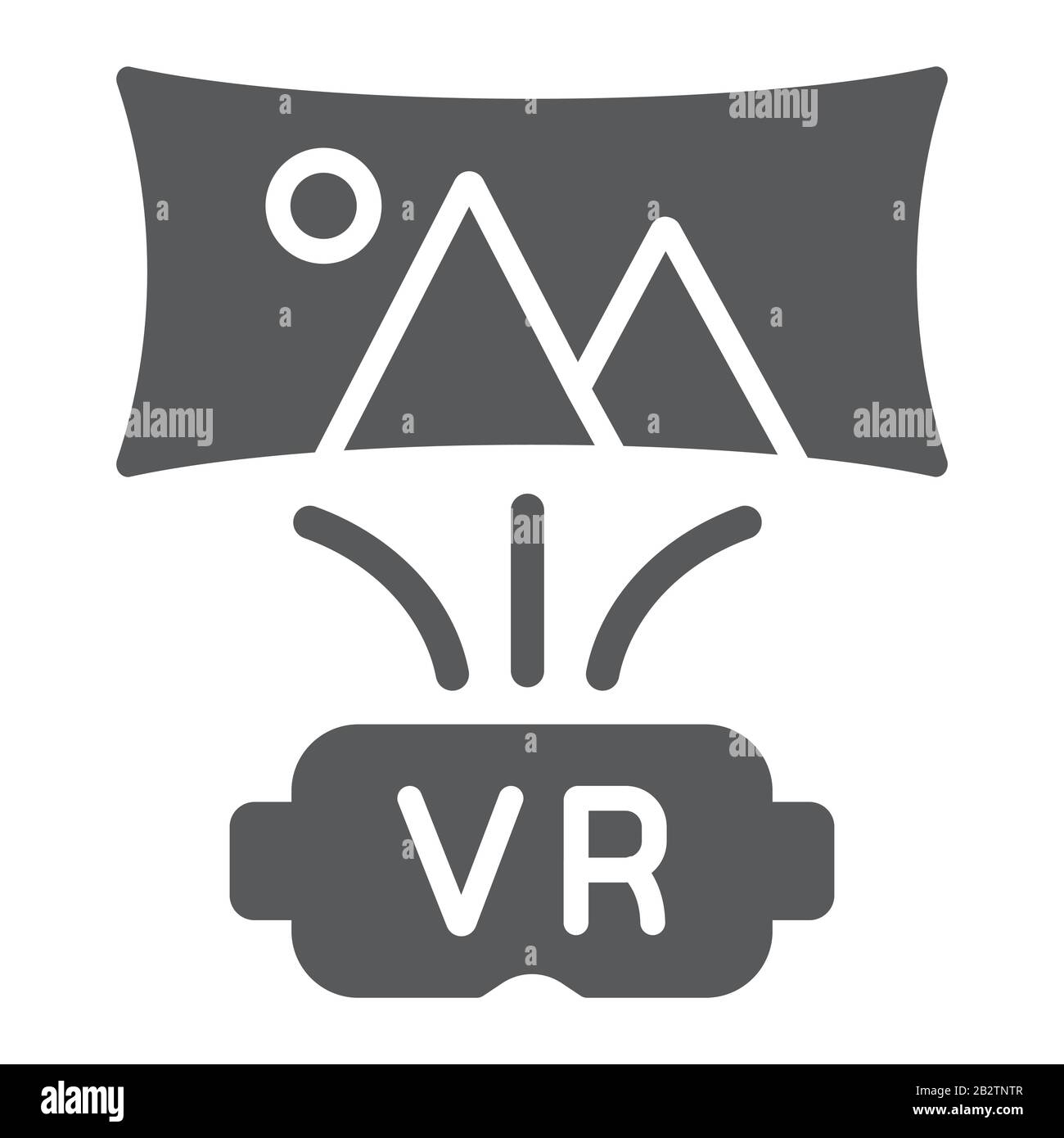Virtual reality glyph icon, technology and vr, vr glasses sign, vector graphics, a solid pattern on a white background, eps 10. Stock Vector
