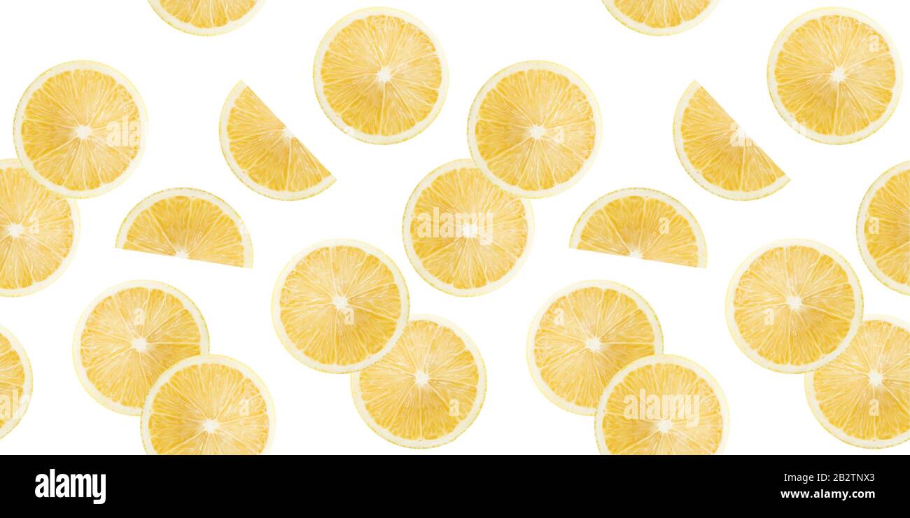 pattern with lemon slices on a white background Stock Photo - Alamy
