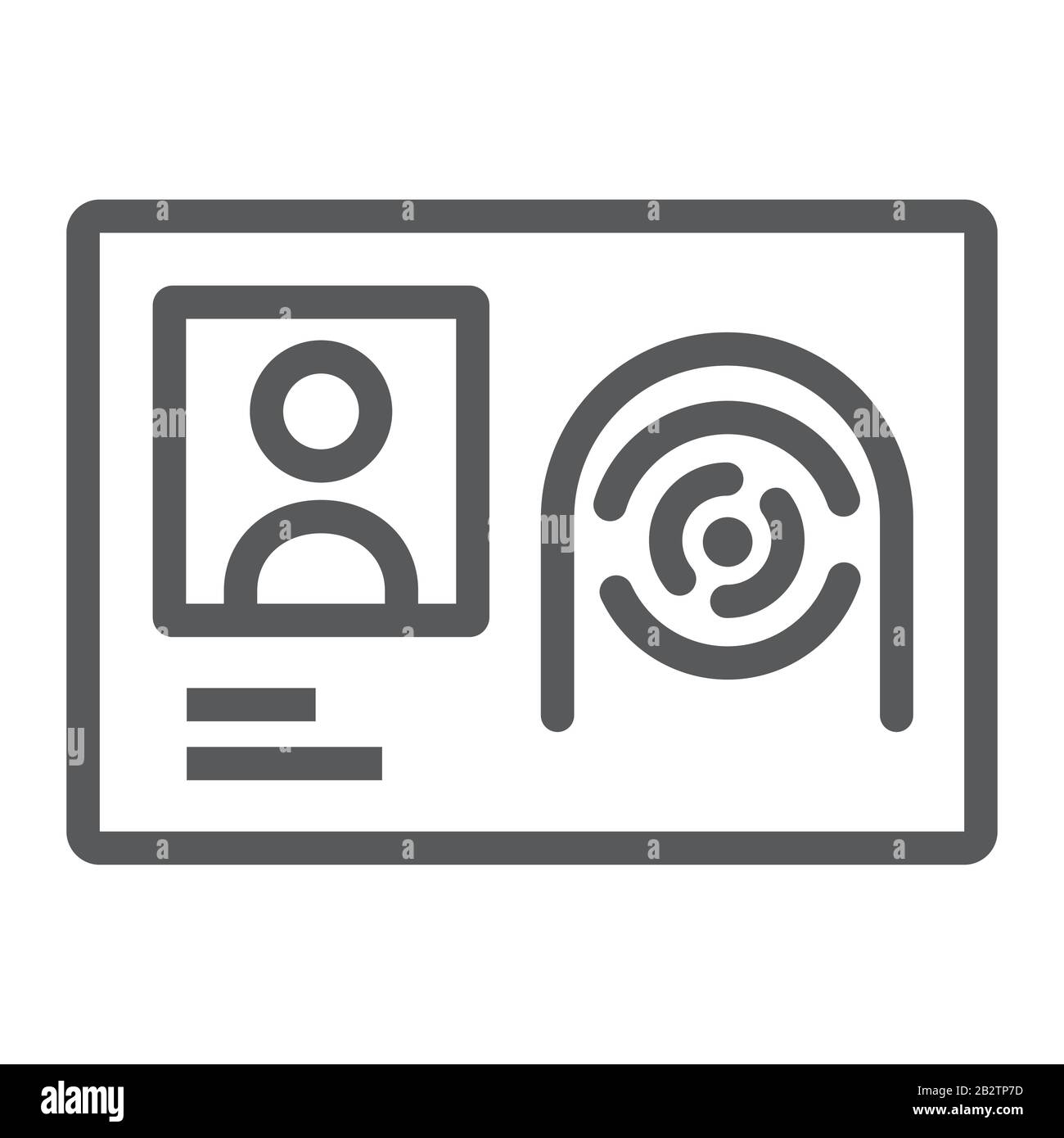 Biometric id card line icon, technology and identity, fingerprint sign ...