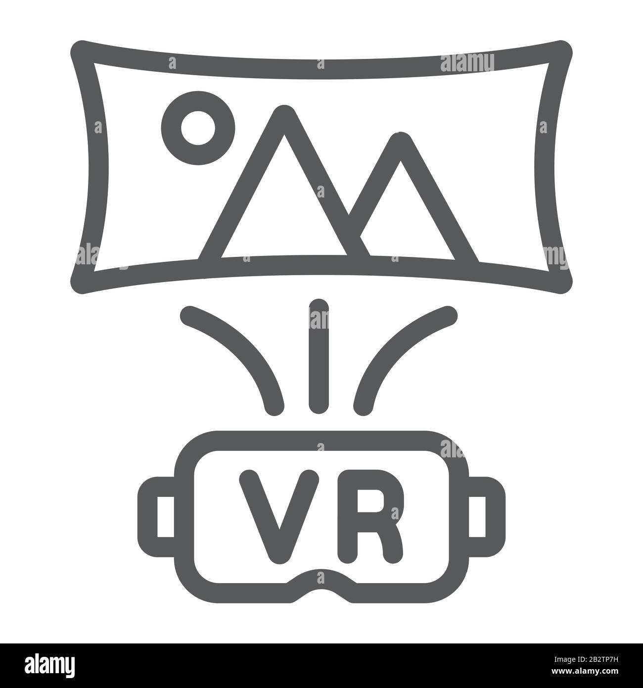 Virtual reality line icon, technology and vr, vr glasses sign, vector ...