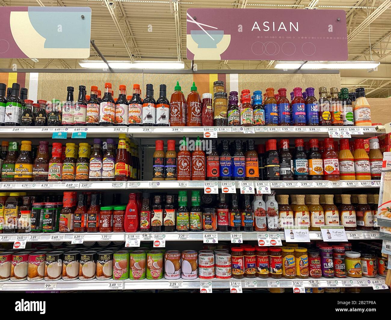 Orlando, FL/USA2/12/20 The Asian Sauce aisle at a Publix grocery