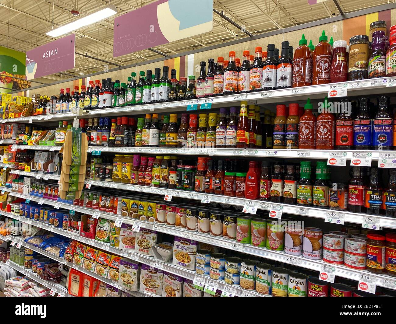Orlando, FL/USA2/12/20 The Asian Sauce aisle at a Publix grocery