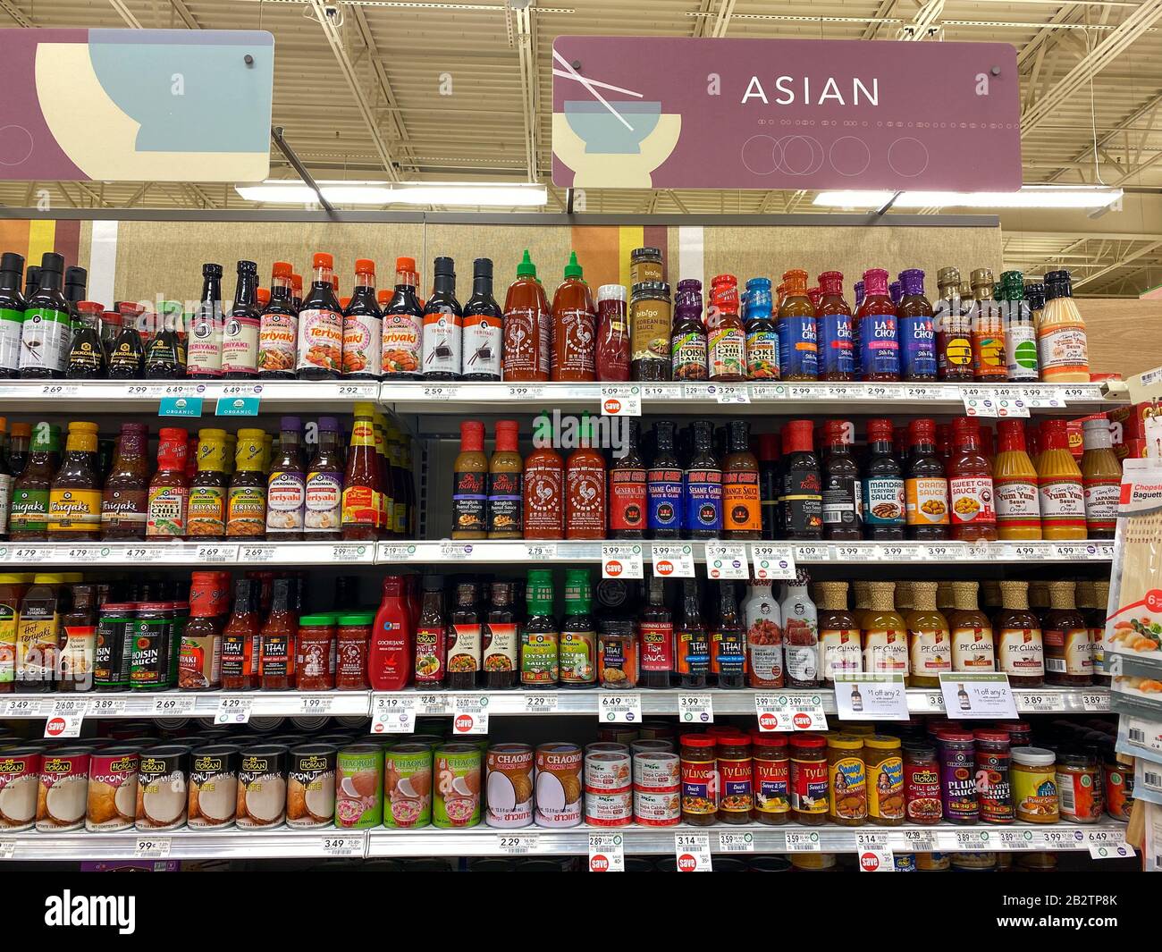 Orlando, FL/USA2/12/20 The Asian Sauce aisle at a Publix grocery