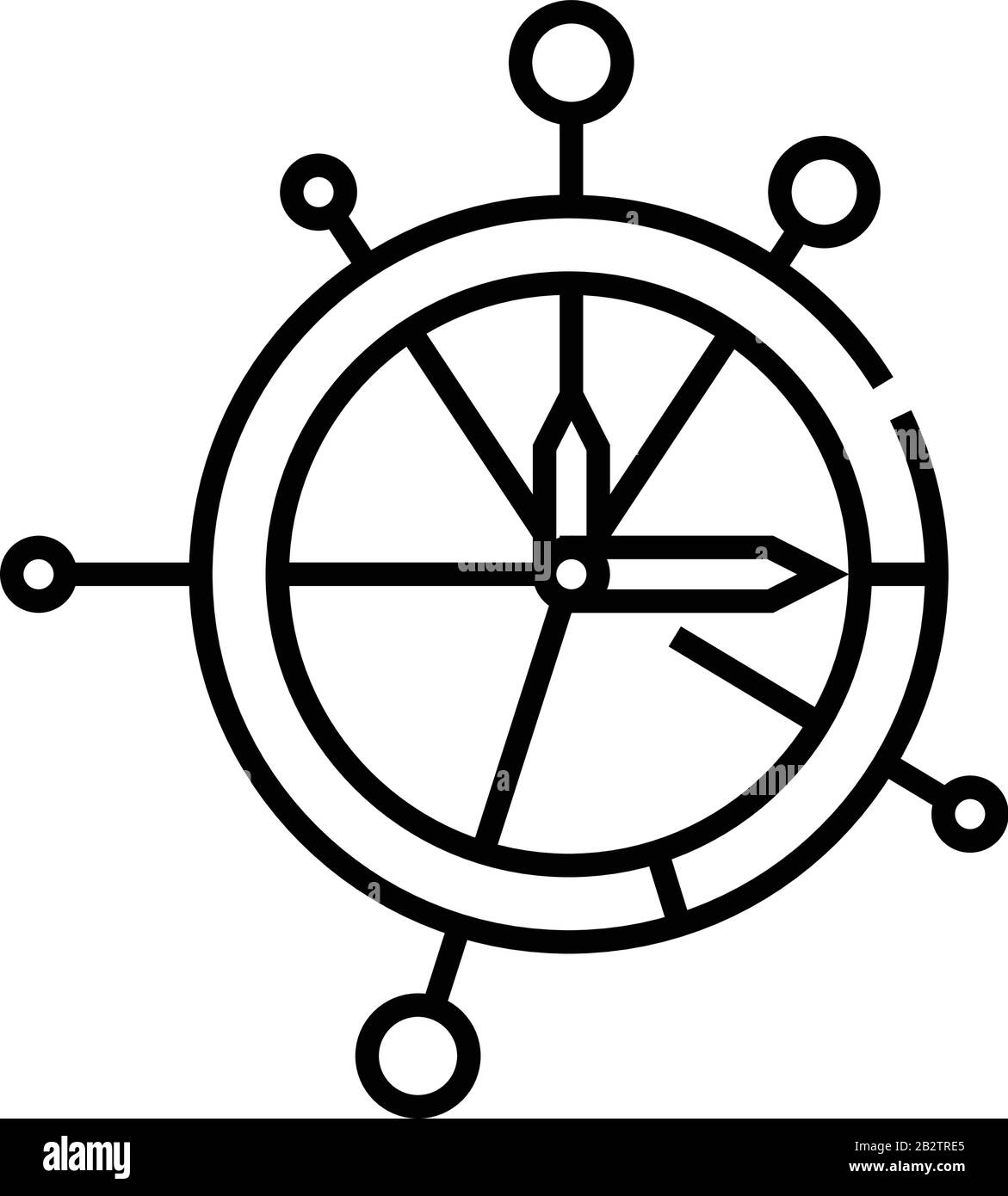 Time management line icon, concept sign, outline vector illustration ...